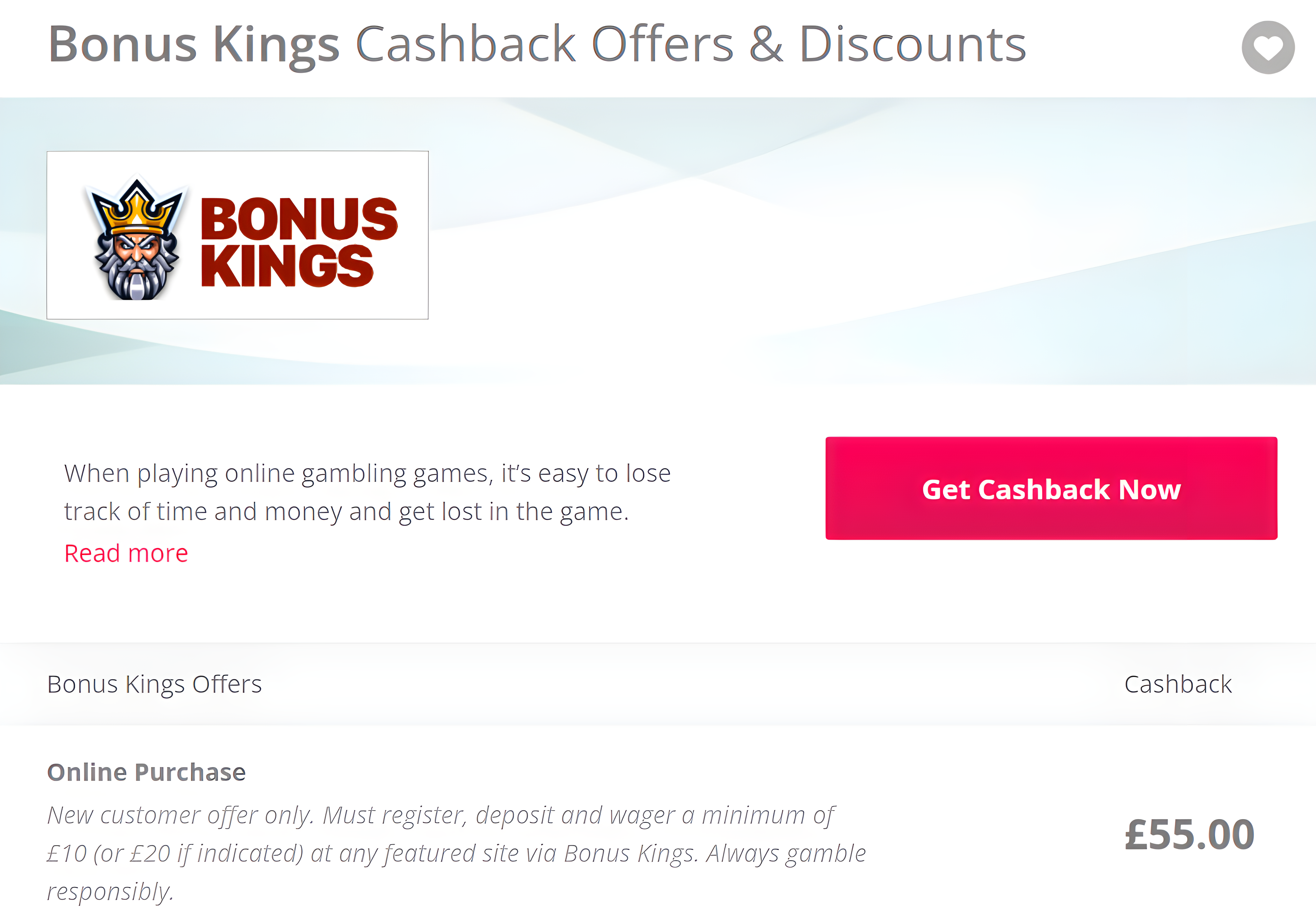 Bonus Kings Cashback Reward TopCashback